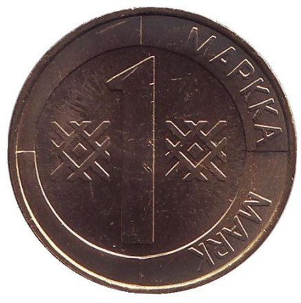 Монета 1 марка. 1999 год, Финляндия. UNC.