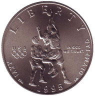 Монета 50 центов (S). 1995 год, США. UNC Баскетбол. XXVI летние Олимпийские Игры. Монета 50 центов (S). 1995 год, США. UNC Баскетбол. XXVI летние Олимпийские Игры.