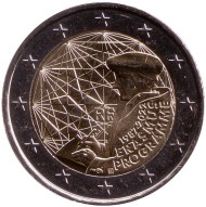 Монета 2 евро. 2022 год, Франция. 35 лет программе Эразмус. Монета 2 евро. 2022 год, Франция. 35 лет программе Эразмус.