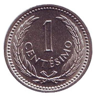 Монета 1 сентесимо. 1953 год, Уругвай.