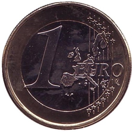 Монета 1 евро. 2002 год, Нидерланды.