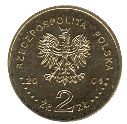 Монета 2 злотых, 2004 год, Польша. Бригадный генерал Станислав Сосабовский. Монета 2 злотых, 2004 год, Польша. Бригадный генерал Станислав Сосабовский.