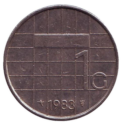 Монета 1 гульден. 1983 год, Нидерланды.