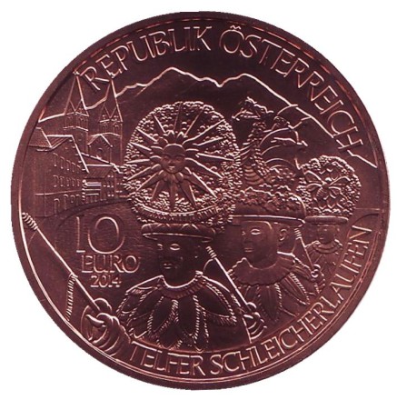 Монета 10 евро. 2014 год, Австрия. Тироль. Земли Австрии. Монета 10 евро. 2014 год, Австрия. Тироль. Земли Австрии.