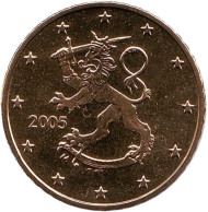 Монета 50 центов. 2005 год, Финляндия. Монета 50 центов. 2005 год, Финляндия.