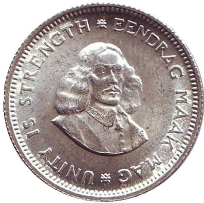 Монета 5 центов. 1964 год, ЮАР. Монета 5 центов. 1964 год, ЮАР.