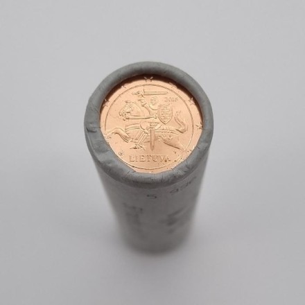 Монета 2 цента. 2015 год, Литва. Ролл (50 монет).