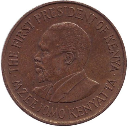 Монета 5 центов. 1971 год, Кения.