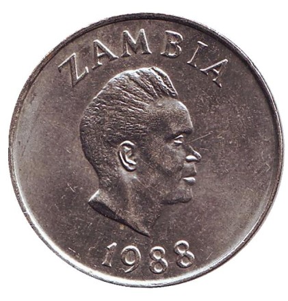 Монета 20 нгве. 1988 год, Замбия. Водяной козел. Монета 20 нгве. 1988 год, Замбия. Водяной козел.