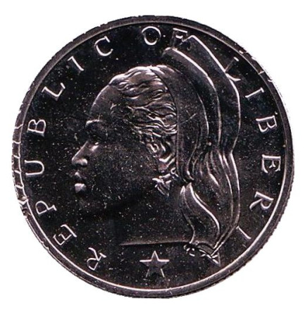 Монета 25 центов. 1968 год, Либерия. Proof.