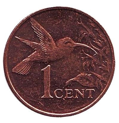 Монета 1 цент. 2014 год, Тринидад и Тобаго. Колибри.