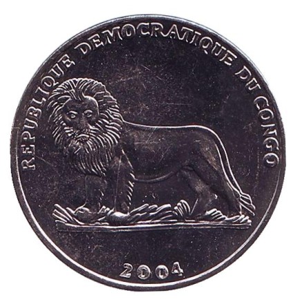 Монета 1 франк. 2004 год, Конго. Папа Иоанн Павел II. 25 лет правления Иоанна Павла II. Монета 1 франк. 2004 год, Конго. Папа Иоанн Павел II. 25 лет правления Иоанна Павла II.