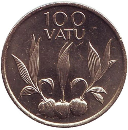 Монета 100 вату. 1995 год, Вануату. UNC. Сельскохозяйственные растения.