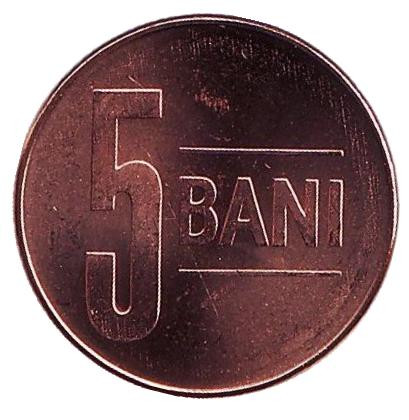 Монета 5 бани. 2019 год, Румыния. UNC.