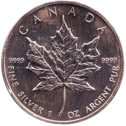 Монета 5 долларов. 2003 год, Канада. Кленовый лист.