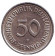 Монета 50 пфеннигов. 1976 год (F), ФРГ. Женщина, сажающая дуб. Монета 50 пфеннигов. 1976 год (F), ФРГ. Женщина, сажающая дуб.