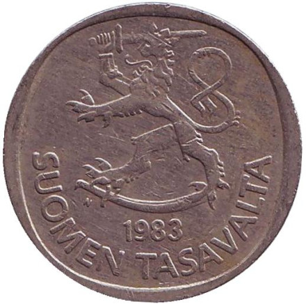 Монета 1 марка. 1983 год, Финляндия. Литера N. Монета 1 марка. 1983 год, Финляндия. Литера N.