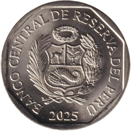 Монета 1 соль. 2025 год, Перу. Культура Викус. Серия "Керамика доколумбового периода".