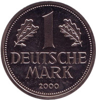 Монета 1 марка. 2000 год (D), ФРГ. Монета 1 марка. 2000 год (D), ФРГ.