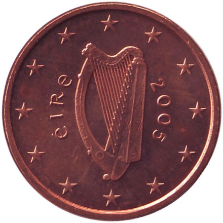 Монета 1 цент. 2005 год, Ирландия.