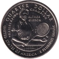 Монета 25 центов. 2025 год (S), США. Алтея Гибсон. Серия "Американские женщины".