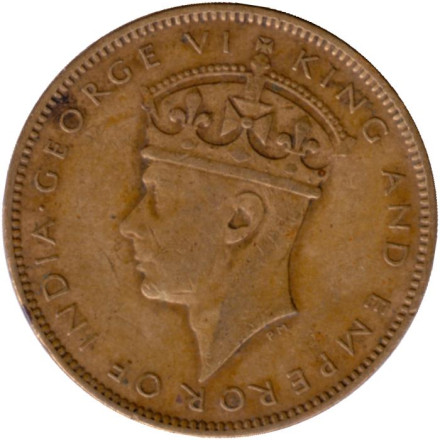 Монета 1 пенни. 1940 год, Ямайка. Монета 1 пенни. 1940 год, Ямайка.