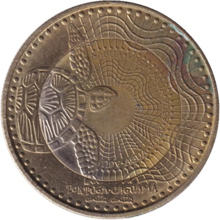 Монета 1000 песо. 2021 год, Колумбия. Морская черепаха.