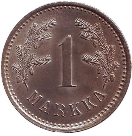 Монета 1 марка. 1921 год, Финляндия. XF-aUNC.
