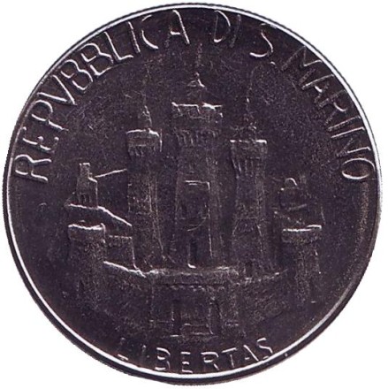 Монета 50 лир. 1984 год, Сан-Марино. Пьер и Мария Кюри.