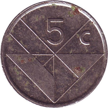 Монета 5 центов. 1994 год, Аруба. Монета 5 центов. 1994 год, Аруба.