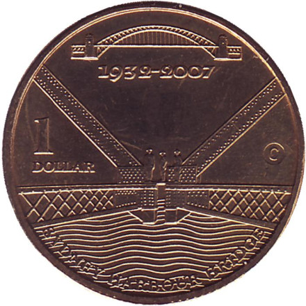 Монета 1 доллар. 2007 год (С), Австралия. 75 лет мосту Харбор-Бридж.