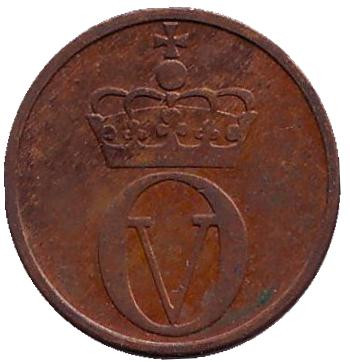 Монета 1 эре. 1971 год, Норвегия. Из обращения. Белка.