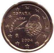 Монета 20 центов. 2004 год, Испания. Монета 20 центов. 2004 год, Испания.