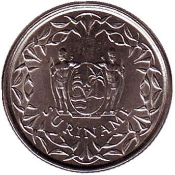 Монета 10 центов. 1979 год, Суринам.