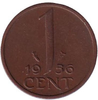 1 цент. 1956 год, Нидерланды.