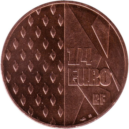 Монета 1/4 евро. 2021 год, Франция. Сборная Франции. Эмблема.