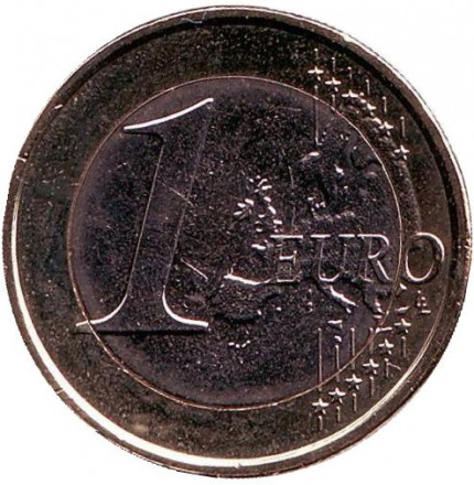 Монета 1 евро. 2014 год, Нидерланды. Монета 1 евро. 2014 год, Нидерланды.