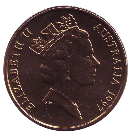 Монета 1 доллар. 1997 год, Австралия. Отметка: "С" 100 лет со дня рождения Чарльза Кингсфорда Смита. Карта.