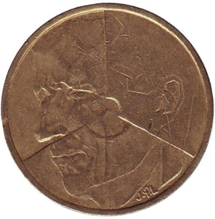 Монета 5 франков. 1986 год, Бельгия (Belgie).