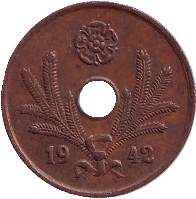 Монета 10 пенни. 1942 год, Финляндия.