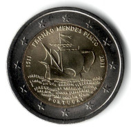 Монета 2 евро, 2011 год, Португалия. 500 лет со дня рождения Фернана Мендеса Пинто.