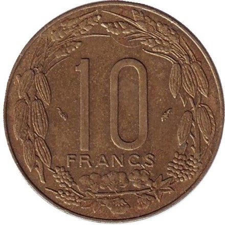 Монета 10 франков. 1983 год, Центральные Африканские Штаты. Африканские антилопы. (Западные канны). Монета 10 франков. 1983 год, Центральные Африканские Штаты. Африканские антилопы. (Западные канны).