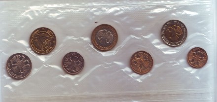 Набор монет России (6 шт., с жетоном) в банковской запайке. ЛМД, 1992 год.