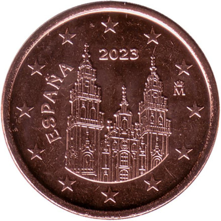 Монета 5 центов. 2023 год, Испания.