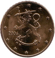 Монета 50 центов. 2006 год, Финляндия.