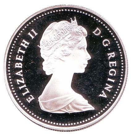 Монета 1 доллар. 1981 год, Канада. 100 лет Трансконтинентальной железной дороге. (Proof).