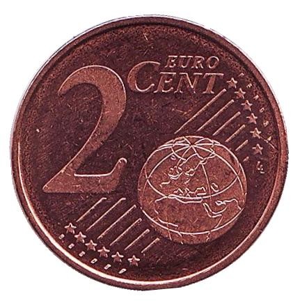 Монета 2 цента. 2019 год, Испания. Монета 2 цента. 2019 год, Испания.