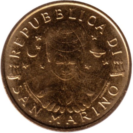 Монета 20 лир. 1999 год, Сан-Марино. Земля сегодня.