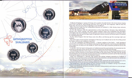"Арктикуголь - 80 лет". Шпицберген. Памятный набор из 5-ти жетонов в буклете. 2012 год, СПМД. Серебро. Тираж - 150 шт. "Арктикуголь - 80 лет". Шпицберген. Памятный набор из 5-ти жетонов в буклете. 2012 год, СПМД. Серебро. Тираж - 150 шт.