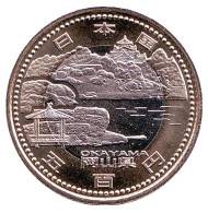 Монета 500 йен, 2013 год, Япония. Префектура Окаяма. Монета 500 йен, 2013 год, Япония. Префектура Окаяма.
